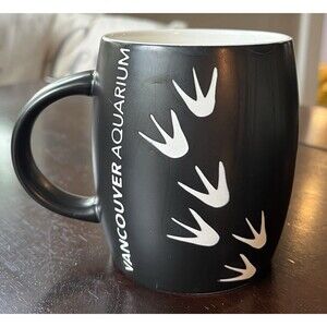Vancouver Aquarium EMBOSSED MUG Black and White Large Art Deco Mug